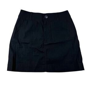 Maeve The Colette Mini Skirt M Black Utility Linen Blend Patch Pocket Cargo